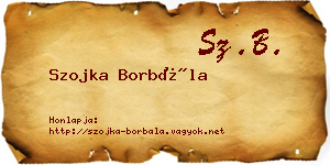 Szojka Borbála névjegykártya