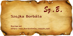 Szojka Borbála névjegykártya
